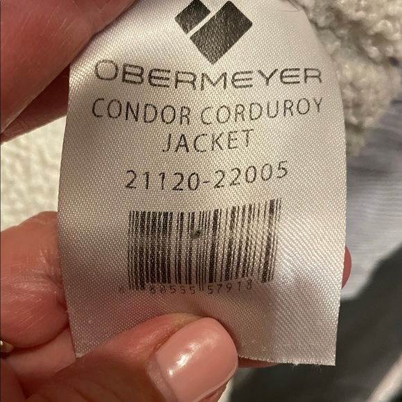 Obermeyer Men's Medium Condor Corduroy Jacket Shale Blue Grey Trucker Bomber - Picture 10 of 16